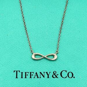 Tiffany & Co Sterling AG925 Silver Mini Infinity Pendant Necklace 17.5"